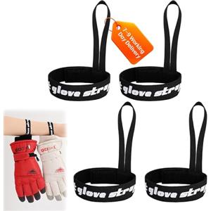 Doukesh 4 pezzi Cinturino per guanti Guanto Guanto da Sci Linea Nylon Elastico per Bambini e Adulti Accessori da Sci