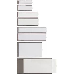 Sei Rota Portaetichette Adesivo Ies A3 - PVC Trasparente Grigio - 32x124mm - Confezione da 6 Pezzi