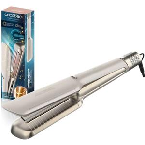 Cecotec Piastra Asciugacapelli Air Lisse Champagne. Motore Brushless 600W, da Bagnati a Asciutti, Temp. Máx 230ºC, Ionica e Air&Care, Filtro Estraibile, Schermo, Blocco Piastre, Protegge i Capelli