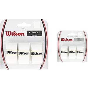 Wilson Grip WRZ4014WH Impugnatura PRO Overgrip, Unisex, Bianco, 3 unità & PRO Overgrip Perforated, Impugnatura per Racchetta da Tennis Unisex-Adulto, Bianco, Taglia Unica