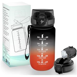 HoneyHolly Borraccia 500Ml, Reutilizables, Borraccia con Cannuccia, Senza BPA & A Prova di Perdita, Bottiglia Scuola Elementare, Borracce Motivazionale per Scuola, Running, Palestra, Ufficio