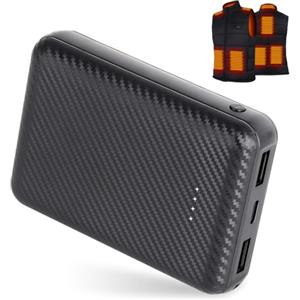 Glifetoy Power Bank per Gilet Riscaldato 12000 mAh, Caricatore Portatile per Giacche, Gilet, Smartphone Riscaldati e Sacco a Pelo, Sostituisce il Powerbank da 5V 2A per Dispositivi di Riscaldamento
