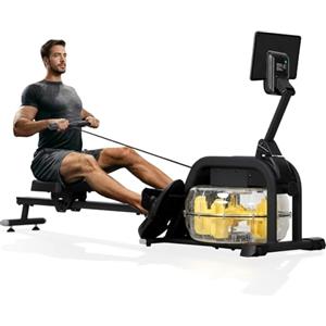 Novonova Vogatore ad Acqua per Casa, Vogatore Professionale da Casa con Resistenza all'Acqua Schermo LCD per Allenamento a Casa