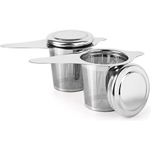Hocimit 2PCS Infusore per Tisane, Hocimit Colino in Acciaio Inox, Filtro per Tè con Coperchio, Filtro the Infusione, per Bicchieri Tazze e Teiere Standard