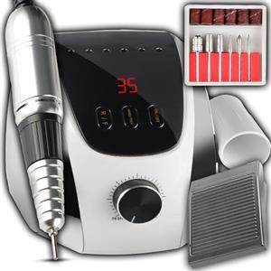 Retoo Fresa elettrica per unghie 35.000 giri/min, Lima professionale a LED per unghie in gel e acrilico, rimozione callo, set manicure e pedicure