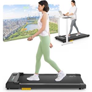 UREVO Tapis Roulant AI Intelligente, Tapirulan Elettrico Salvaspazio Silenzioso sotto la scrivania，Controllo Remoto o APP, Doppio Assorbimento Degli Urti, Modalità MIIT, per Ufficio & Casa 120kg