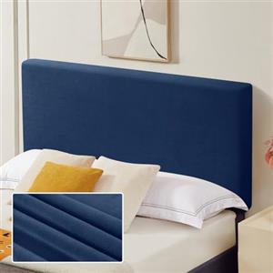TAOCOCO Copri Testiera Letto, Testiera Letto Matrimoniale, Copritestiera Elastico, Morbido Tessuto Velour Stretch, Lavabile, Design All-In-One, Blu scuro, 120-140 cm