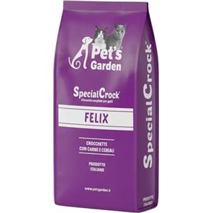 Special Crock Crocchette per Gatti Felix Cibo Alimento Secco Con Carne Ideale per Gatti di Tutte le Razze e Età Sacco da 20 kg Prodotto Made in Italy