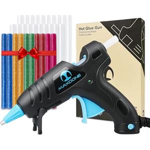 MAXDONE Pistola Colla a Caldo, Pistola per colla a caldo 20W ignifuga per l'artigianato con 30 pezzi di colla in tessuto per l'artigianato e le riparazioni fai-da-te, Arte