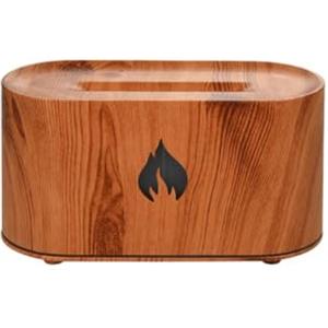 RemixAst Umidificatore e diffusore a effetto fiamma, con serbatoio da 160 ml, spegnimento automatico, diffusore di oli essenziali, per ambienti silenziosi e aromaterapia (venature del legno)