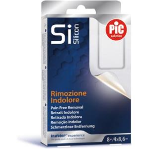 Pic Artsana Cerotto in Silicone 4x8,6 cm - 8 Pezzi, Rimozione Indolore per Pelli Sensibili