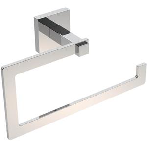 Metaform Porta Asciugamani ad Anello in Acciaio Cromato Trend - Design Squadrato, Fissaggio Adesivo o con Viti, Garanzia 10 Anni