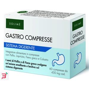 SOLIME' Gastro Compresse - Integratore Alimentare in Compresse con Psillio, Liquirizia, Fieno Greco e Colostro - 60 Compresse