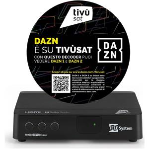 Telesystem Decoder Digitale Satellitare tivùsat Lettore Smart Card Risoluzione 1080p colore Nero - TS9018