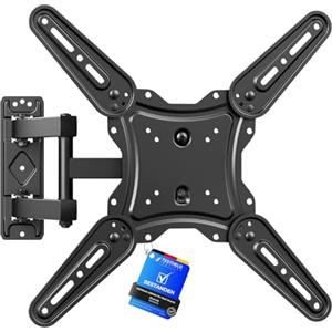 GRIFEMA GB1010 Supporto TV Parete per 26-65", Staffa TV con Braccio Girevole ed Estendibile, Fino a 35kg, VESA Max 400x400mm, Universale Porta TV da Parete, Nero