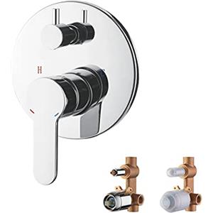 Ibergrif, Robinet Miscelatore Monocomando ad Incasso per Doccia, Cromo, Argento