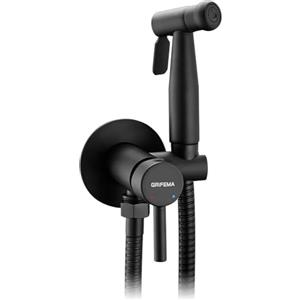 GRIFEMA Doccia per Bidet Portatile, Rubinetti per Bidet con Supporto, Miscelatore Bidet ad Acqua Calda e Fredda, Cromo, Nero, G154B-1