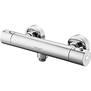 Ibergrif M21805-1 Rubinetto Miscelatore Termostatico Termostatico 38 ℃ Anti-Scottatura con Pulsante di Sicurezza Rubinetto Doccia Termostatico in Ottone Cromato, Rubinetto Termostatico per Doccia