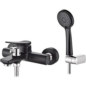 Ibergrif M13004B Rubinetto per Vasca Da Bagno Rubinetto Miscelatore Monocomando per Doccia con Doccetta, Supporto e Flessibile Rubinetto per Vasca Da Bagno