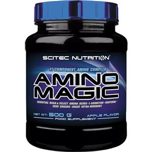 Scitec Nutrition Amino Magic - 500 g di aminoacidi essenziali BCAA in polvere al gusto Mela, zero zuccheri