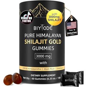 SimplyVital Shilajit Himalayano Puro 60 Gommose 3000mg - Shilajit Gummies Vegane Originale Senza Zuccheri con Ashwagandha, Ginseng e Tribulus Terrestris