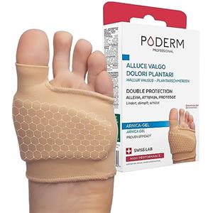 PODERM - Alluce Valgo/Dolore Plantare Doppia Protezione Gel di Arnica Brevettata - Ortesi del Piede - Sollievo Immediato dal Dolore - Principi Attivi 100% Naturali - Swiss Lab