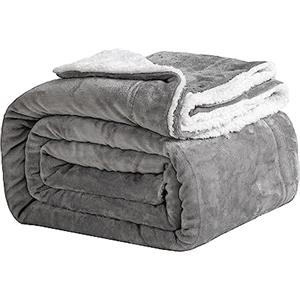 Good Nite Coperta Plaid 150x200 cm da letto in Flanella Sherpa Blanket,leggera,tinta unita,per divano