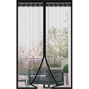 DIKER Zanzariera Magnetica per Porte Anti Zanzare Calamite Tenda Anti Zanzare Insetti Facile da installare per ideale per porte da balcone, cantine, terrazze (Nero, 80 * 200cm)