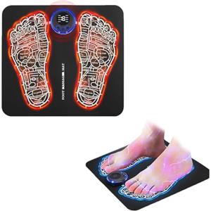 HENESE Interno EMS Massaggiatore per Piedi Tappetino per stimolatore Muscolare,Massaggiatore Piedi USB con 8 Modalità e 19 Intensitàper la Circolazione Sanguigna e il Sollievo dal Dolore Muscolare