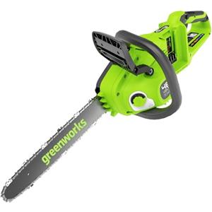 Greenworks 48V (24V x 2) Motosega a Batteria con Motore Brushless, Lunghezza Barra 14-Pollice (35 cm),Velocità Catena 20m/s, 3,7kg, SENZA 2 Batterie 24V e Caricabatterie, Garanzia 3 Anni- GD24X2CS36