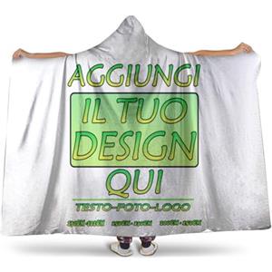 Generic Coperta personalizzata con foto coperta indossabile vestaglia pile donna Personalizzato Design il tuo quadro con Testo ponderata oversize Flanella plaid per uomo weighted blanket idea regalo donne