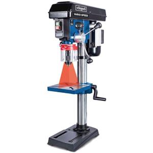 Scheppach Trapano professionale a colonna DP19Vario, da 230 - 240 V, 550 W e 50 Hz, con velocità variabile, intervallo di serraggio mandrino 1,5 16 mm, laser, indicatore digitale del numero giri