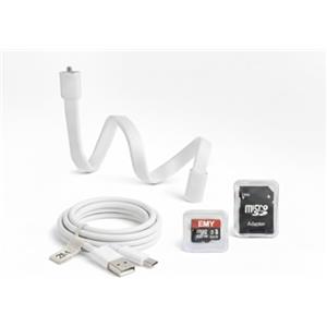 E.M.Y. Design Kit Completo per Baby Monitor con Asta Flessibile Bianca per Lettino 1/4 Pollice, Micro SD 64GB e Cavo USB 2 Metri Bianco by E.M.Y. Design