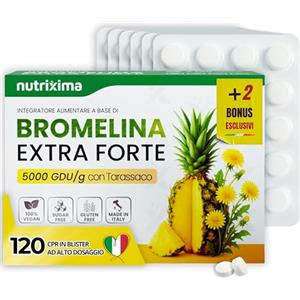 NUTRIXIMA Bromelina Extra Forte Drenante 5000 gdu/g 120cpr con Tarassaco + [Dieta Keto Drenante Forte Dimagrante Anticellulite] Bromelina Antinfiammatorio Diuretico per Ritenzione Idrica Cosce Pesanti