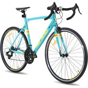 HH HILAND HILAND Daring Bici da Città e da Pendolare 28", 14 Velocità, Telaio in Alluminio da 57 cm, 700C Bicicletta Stradale per Uomo e Donna, Freni Caliper, Verde
