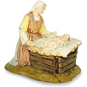 Ferrari & Arrighetti Statuine presepe: Madonna e Gesù Bambino Linea Martino Landi per presepio da cm 12