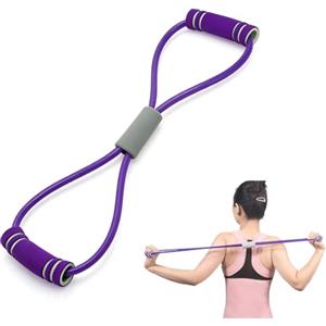 equlup Fascia di resistenza a forma di 8, corde elastiche allenamento della schiena e braccia fasce elastiche portatili per lo stretching spalle attrezzatura per esercizi fisioterapia yoga pilates stretching