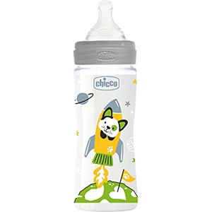 Chicco Benessere Biberon Flusso Rapido in Plastica con Tettarella in Silicone, 330 ml, 120 g