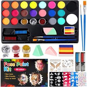Betrynidil Truccabimbi Kit - 20/37 Colori Truccabimbi Kit, Set Di Trucchi Per Bambini, Body Painting Per Halloween Carnevale Cosplay Natale (20 Colori)