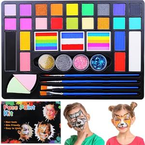 Betrynidil Truccabimbi Kit - 20/37 Colori Truccabimbi Kit, Set Di Trucchi Per Bambini, Body Painting Per Halloween Carnevale Cosplay Natale (37 colori)