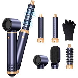 MogaWave 5 in 1, Airstyler Pro 1000 W, 60000 giri/min, arricciacapelli con aria sinistra/destra, per la cura degli ioni negativi, per il volume dei capelli, ricci e asciugacapelli
