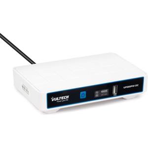 VulTech UPS60PW-DC Rev. 2.1 Bianco Mini UPS 6000mAh 60Watt Gruppo di Continuità Portatile per Router Wireless Modem Telecamera Power Bank Smartphone Input 100-240 VAC USB 5V DC 12V