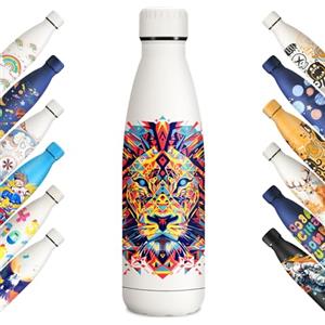 KollyKolla Bottiglia Termica 500ml, Borraccia Personalizzata, senza BPA, Borraccia Termica a Prova di Perdite, Doppia Parete, Bottiglia Termica per Ragazzi, Ragazze, Palestra, Outdoor, l'école