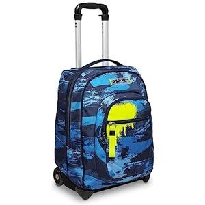 Seven Trolley, Wet color boy, Blu, 2 in 1 Zaino con Cross-Over System, Scuola & Viaggio, Tempo libero