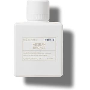 KORRES Aegean Bronze Eau de Parfum - Profumo estivo con bergamotto, ambra calda, vaniglia, zucchero bruciato, 50 ml