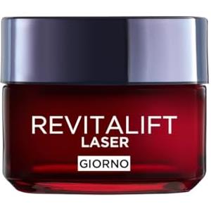 L'Oreal Paris L'Oréal Paris Crema Viso Giorno Revitalift Laser, Per Tutti i Tipi di Pelle, Azione Antirughe e Anti-Età, Pelle più Soda e Tonica, Con Acido Ialuronico, Vitamina C e Pro-Retinolo, 50 ml