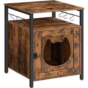 HOOBRO Recinzioni per lettiera nascosta, mobiletto con 6 ganci, grande tavolino per gatti EBF05MW01