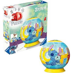 Ravensburger - Puzzle 3d Stitch Sferico | Puzzle 3d Bambini 6 Anni O Più | Regalo Stitch Bambina E Bambino 73 Pezzi | Giochi Bambini 6 Anni Sferico Da Disney