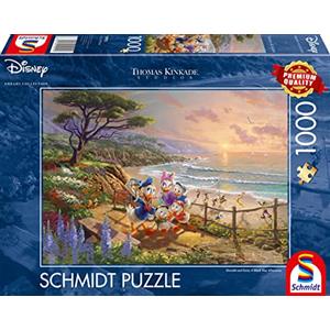 Schmidt Spiele 59951 Thomas Kinkade, Disney, Donald and Daisy on the beach, puzzle da 1000 pezzi