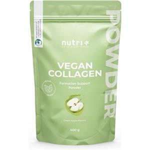 Nutri + Vegan Collagen Formation Support - Polvere di Supporto Formazione Collagene - Peptidi di Collageno - Acido ialuronico + Vitamina C per Pelle, Capelli, Unghie - 400g Mela verde